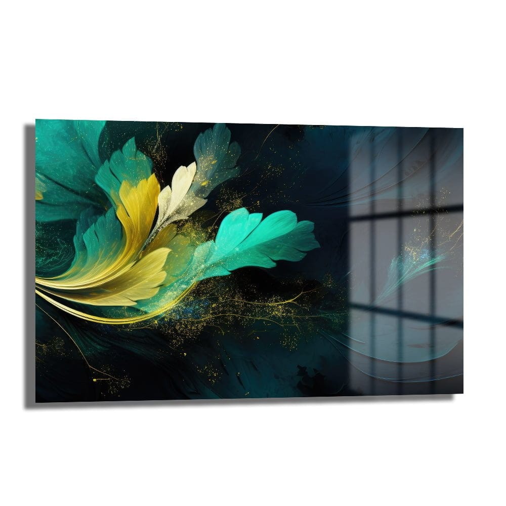 Zümrüt Akışı: Soyut Teal ve Altın Detaylı Temperli Cam Tablo Duvar Dekoru cam tablo, duvar sanatı, modern dekorasyon, soyut sanat, cam sanat eserleri, iç mekan dekorasyonu, ofis dekorasyonu, ev dekorasyonu, restoran dekorasyonu, cafe dekorasyonu, cam baskı, UV baskı, estetik duvar sanatı