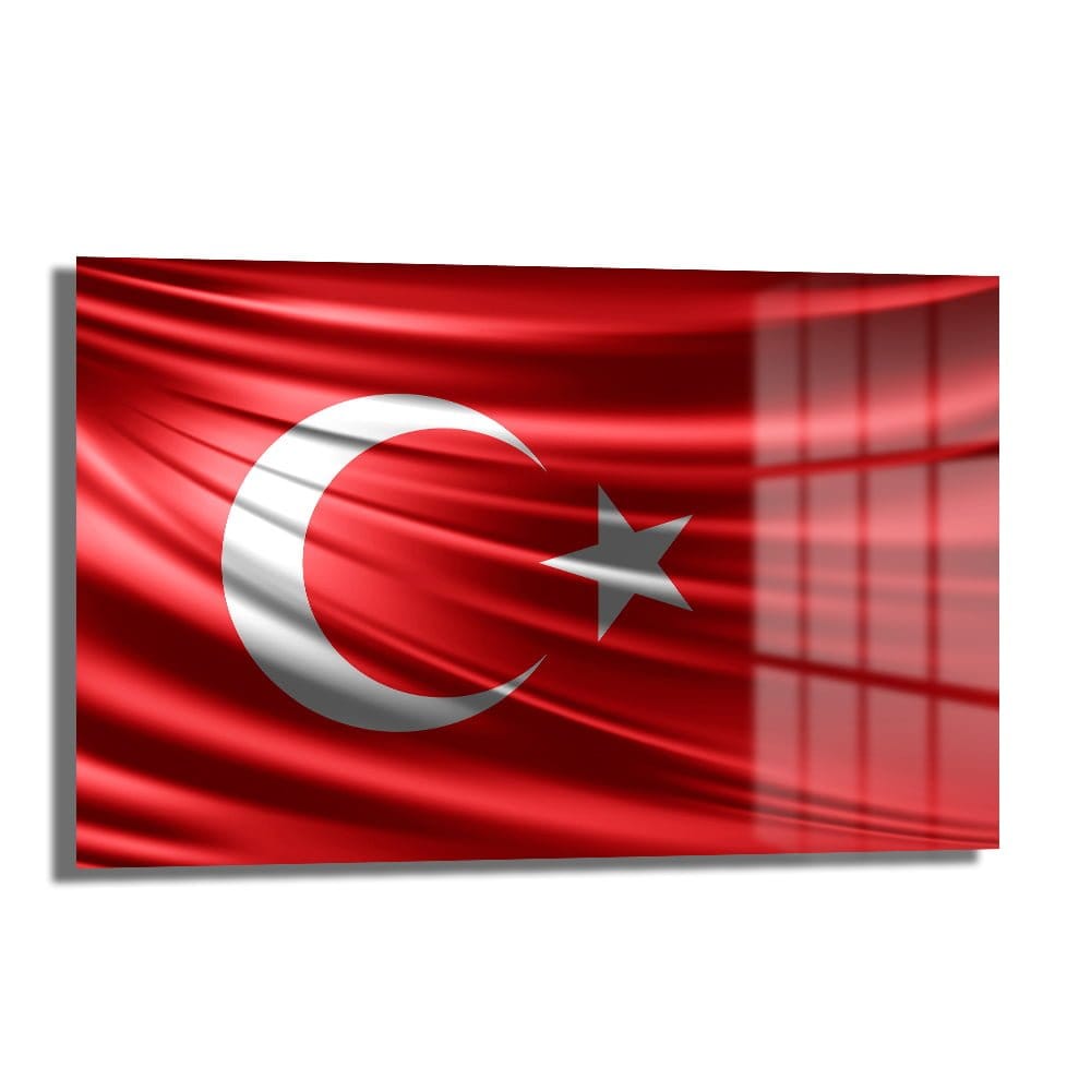 Ay Yıldızın Görkemi: Dalgalanan Türk Bayrağı Cam Tablo Duvar Dekoru cam tablo, duvar sanatı, modern dekorasyon, soyut sanat, cam sanat eserleri, iç mekan dekorasyonu, ofis dekorasyonu, ev dekorasyonu, restoran dekorasyonu, cafe dekorasyonu, cam baskı, UV baskı, estetik duvar sanatı