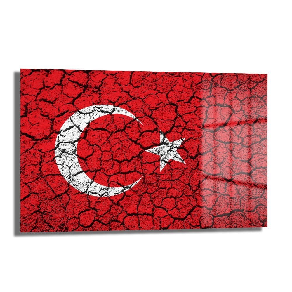 Gurur ve Direniş: Çatlak Efektli Türk Bayrağı Cam Tablo Duvar Dekoru cam tablo, duvar sanatı, modern dekorasyon, soyut sanat, cam sanat eserleri, iç mekan dekorasyonu, ofis dekorasyonu, ev dekorasyonu, restoran dekorasyonu, cafe dekorasyonu, cam baskı, UV baskı, estetik duvar sanatı