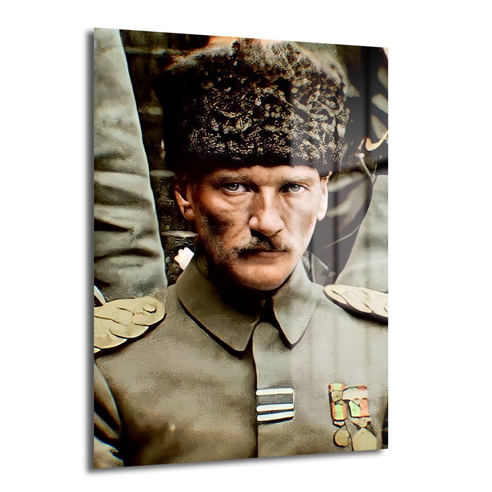 Atatürk'ün Güçlü Bakışı: Lider Ruhu Yansıtan Temperli Cam Tablo Duvar Dekoru cam tablo, duvar sanatı, modern dekorasyon, soyut sanat, cam sanat eserleri, iç mekan dekorasyonu, ofis dekorasyonu, ev dekorasyonu, restoran dekorasyonu, cafe dekorasyonu, cam baskı, UV baskı, estetik duvar sanatı