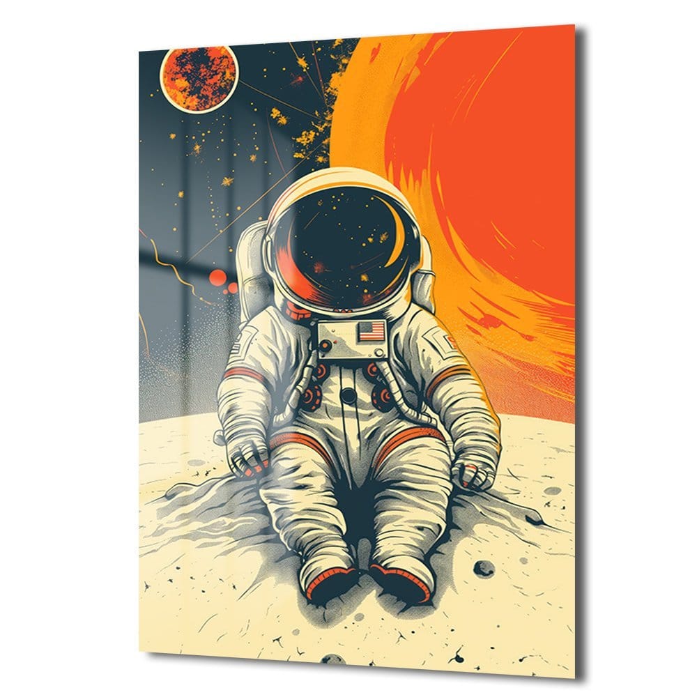 Uzayın Sessizliği: Astronot ve Kızıl Gezegen Cam Tablo Duvar Dekoru cam tablo, duvar sanatı, modern dekorasyon, soyut sanat, cam sanat eserleri, iç mekan dekorasyonu, ofis dekorasyonu, ev dekorasyonu, restoran dekorasyonu, cafe dekorasyonu, cam baskı, UV baskı, estetik duvar sanatı