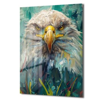 Kartalın Hükmü: Güçlü Duruşlu Modern Sanat Cam Tablo - Glazella