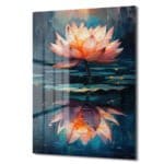 Huzurun Yansıması: Modern Lotus Çiçeği Temperli Cam Tablo Duvar Dekoru cam tablo, duvar sanatı, modern dekorasyon, soyut sanat, cam sanat eserleri, iç mekan dekorasyonu, ofis dekorasyonu, ev dekorasyonu, restoran dekorasyonu, cafe dekorasyonu, cam baskı, UV baskı, estetik duvar sanatı