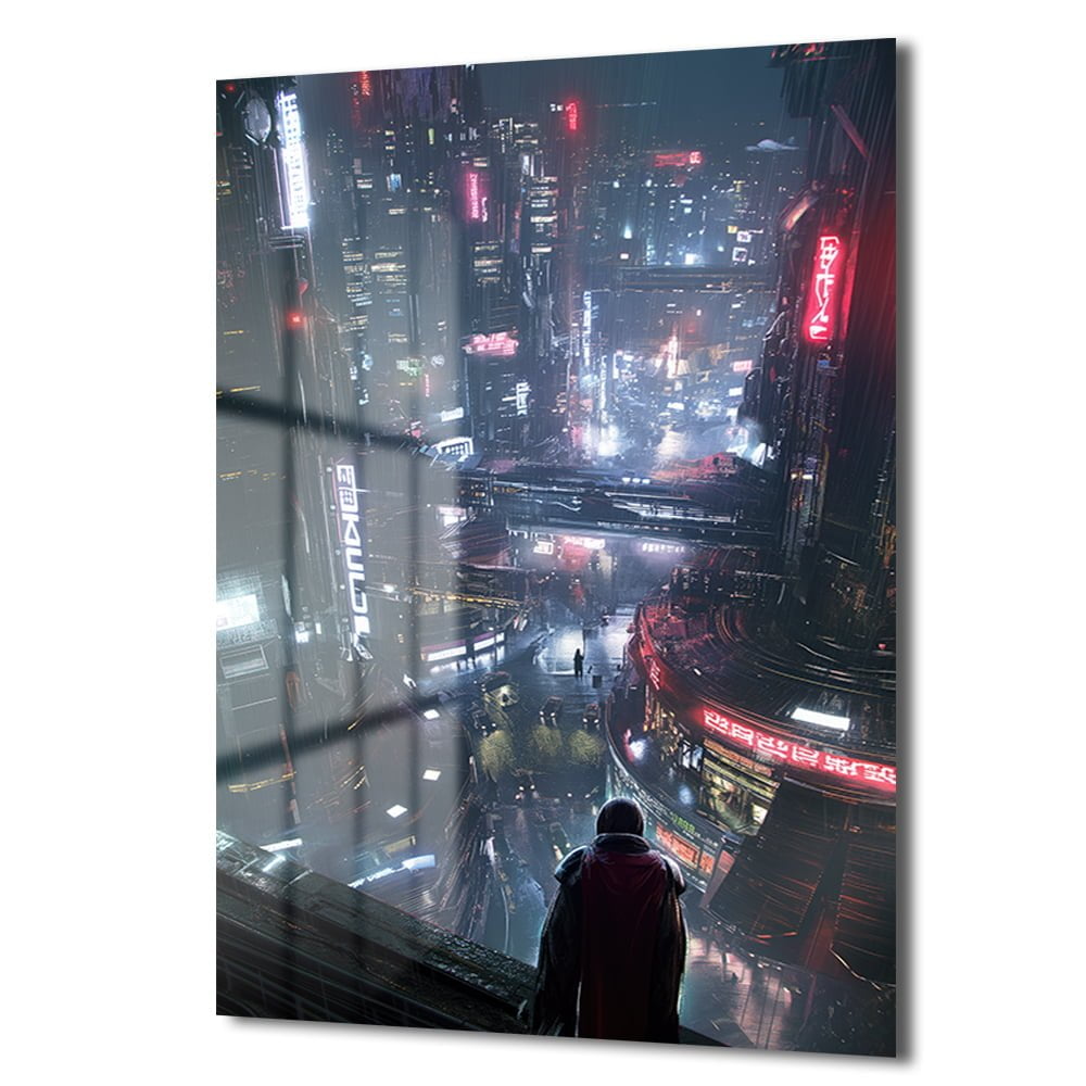 Siber Kentin Kalbi: Fütüristik Gece Manzarası Temperli Cam Tablo Duvar Dekoru cam tablo, duvar sanatı, modern dekorasyon, soyut sanat, cam sanat eserleri, iç mekan dekorasyonu, ofis dekorasyonu, ev dekorasyonu, restoran dekorasyonu, cafe dekorasyonu, cam baskı, UV baskı, estetik duvar sanatı