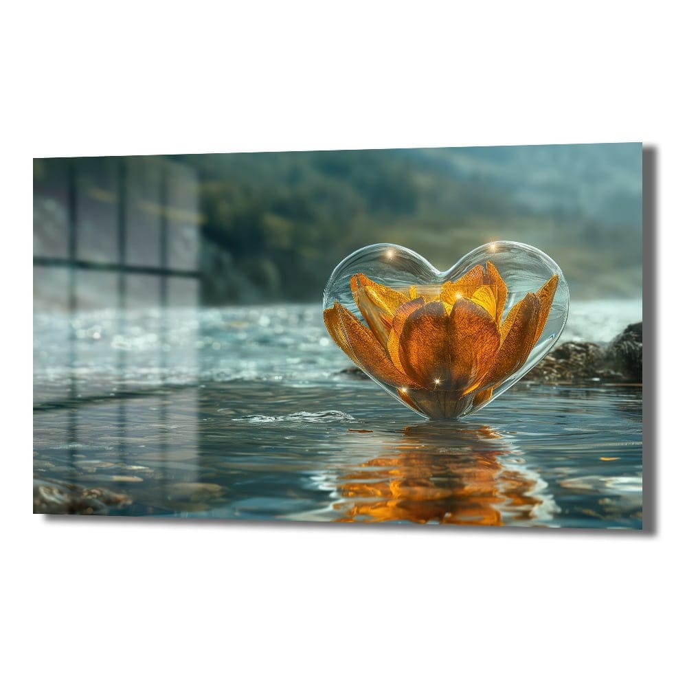Aşkın Işıltısı: Kalp İçinde Lotus Çiçeği Cam Tablo Duvar Dekoru cam tablo, duvar sanatı, modern dekorasyon, soyut sanat, cam sanat eserleri, iç mekan dekorasyonu, ofis dekorasyonu, ev dekorasyonu, restoran dekorasyonu, cafe dekorasyonu, cam baskı, UV baskı, estetik duvar sanatı
