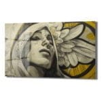 Gizemli Zarafet: Kanatlı Kadın Modern Sanat Cam Tablo Duvar Dekoru cam tablo, duvar sanatı, modern dekorasyon, soyut sanat, cam sanat eserleri, iç mekan dekorasyonu, ofis dekorasyonu, ev dekorasyonu, restoran dekorasyonu, cafe dekorasyonu, cam baskı, UV baskı, estetik duvar sanatı