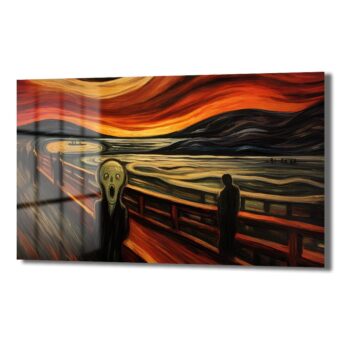 Çığlık Cam Tablo: Munch'tan Duygusal Derinlikte Modern Sanat Duvar Dekoru - Glazella