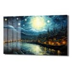 Van Gogh Tarzı Yıldızlı Gece Şehri: Büyüleyici Cam Tablo Duvar Dekoru cam tablo, duvar sanatı, modern dekorasyon, soyut sanat, cam sanat eserleri, iç mekan dekorasyonu, ofis dekorasyonu, ev dekorasyonu, restoran dekorasyonu, cafe dekorasyonu, cam baskı, UV baskı, estetik duvar sanatı
