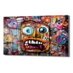 Çığlık Atan Renkler: Modern Graffiti Sanat Cam Tablo Duvar Dekoru cam tablo, duvar sanatı, modern dekorasyon, soyut sanat, cam sanat eserleri, iç mekan dekorasyonu, ofis dekorasyonu, ev dekorasyonu, restoran dekorasyonu, cafe dekorasyonu, cam baskı, UV baskı, estetik duvar sanatı