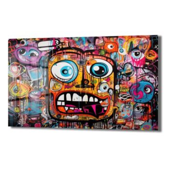 Çığlık Atan Renkler: Modern Graffiti Sanat Cam Tablo - Glazella Çığlık Atan Renkler: Modern Graffiti Sanat Cam Tablo - Glazella