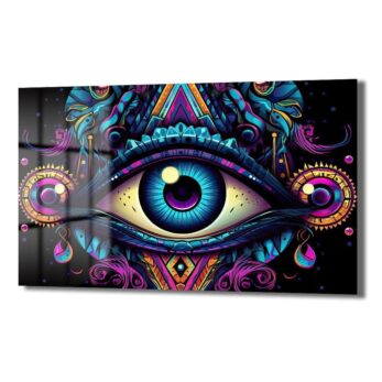 Üçüncü Gözün Gizemi: Psychedelic Enerjili Modern Cam Tablo - Glazella Üçüncü Gözün Gizemi: Psychedelic Enerjili Modern Cam Tablo - Glazella