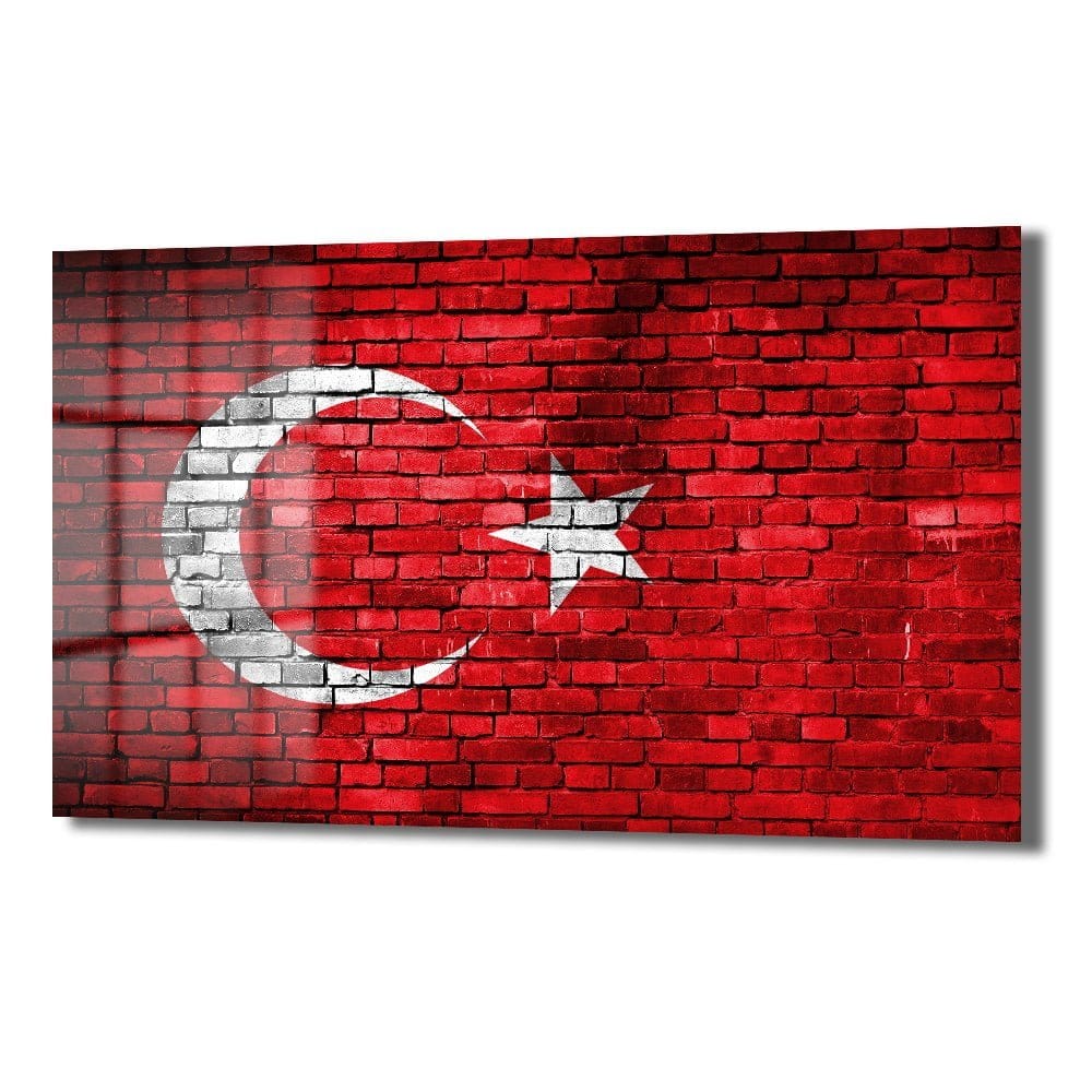 Türkiye Bayrağı Tuğla Duvar Görünümlü Cam Tablo | Vatansever Duvar Dekorasyonu Duvar Dekoru cam tablo, duvar sanatı, modern dekorasyon, soyut sanat, cam sanat eserleri, iç mekan dekorasyonu, ofis dekorasyonu, ev dekorasyonu, restoran dekorasyonu, cafe dekorasyonu, cam baskı, UV baskı, estetik duvar sanatı