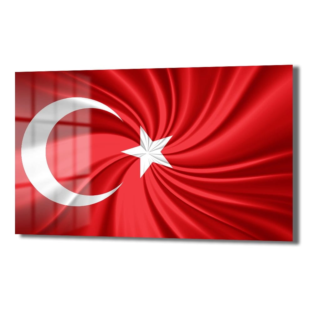 Ay Yıldızın İhtişamı: Dinamik Türk Bayrağı Cam Tablo Duvar Dekoru cam tablo, duvar sanatı, modern dekorasyon, soyut sanat, cam sanat eserleri, iç mekan dekorasyonu, ofis dekorasyonu, ev dekorasyonu, restoran dekorasyonu, cafe dekorasyonu, cam baskı, UV baskı, estetik duvar sanatı