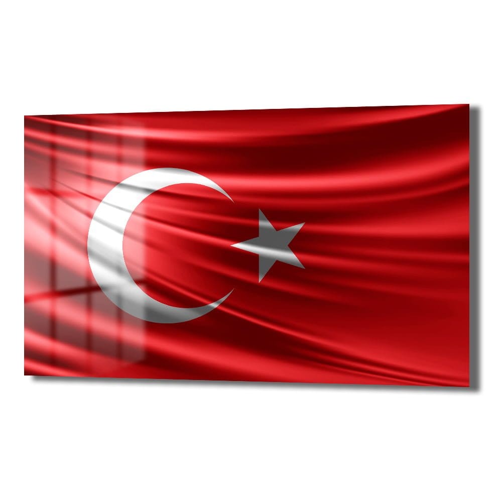 Ay Yıldızın Görkemi: Dalgalanan Türk Bayrağı Cam Tablo Duvar Dekoru cam tablo, duvar sanatı, modern dekorasyon, soyut sanat, cam sanat eserleri, iç mekan dekorasyonu, ofis dekorasyonu, ev dekorasyonu, restoran dekorasyonu, cafe dekorasyonu, cam baskı, UV baskı, estetik duvar sanatı
