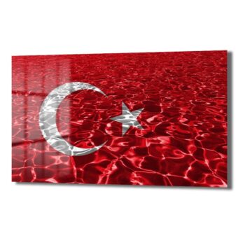 Dalgalanan Ay Yıldız: Türk Bayrağı Temalı Kırılmaz Cam Tablo - Glazella Dalgalanan Ay Yıldız: Türk Bayrağı Temalı Kırılmaz Cam Tablo - Glazella