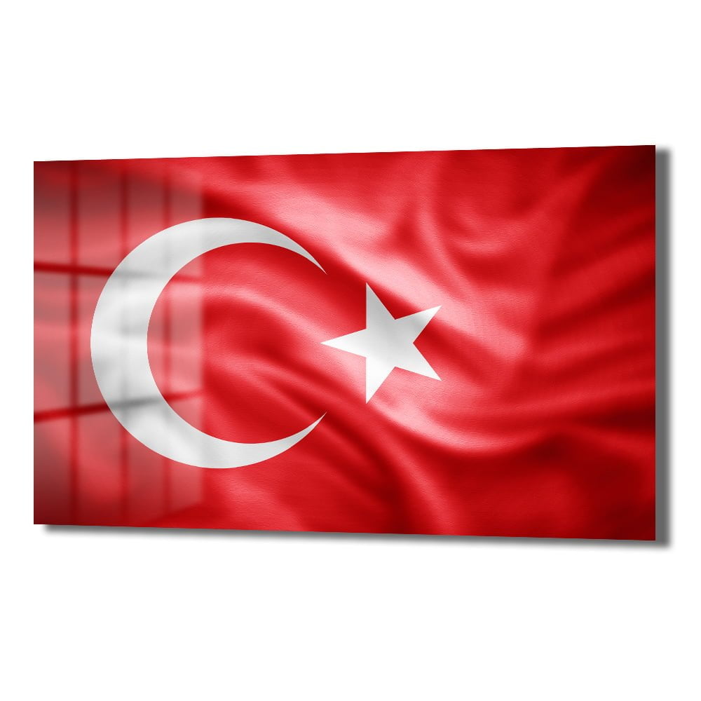 Gururla Dalgalanan Ay Yıldız: Türk Bayrağı Cam Tablo Duvar Dekoru cam tablo, duvar sanatı, modern dekorasyon, soyut sanat, cam sanat eserleri, iç mekan dekorasyonu, ofis dekorasyonu, ev dekorasyonu, restoran dekorasyonu, cafe dekorasyonu, cam baskı, UV baskı, estetik duvar sanatı