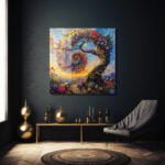 Hayat Ağacı: Renkli Çiçek Spiral Desenli Modern Cam Tablo Duvar Dekoru cam tablo, duvar sanatı, modern dekorasyon, soyut sanat, cam sanat eserleri, iç mekan dekorasyonu, ofis dekorasyonu, ev dekorasyonu, restoran dekorasyonu, cafe dekorasyonu, cam baskı, UV baskı, estetik duvar sanatı