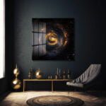 Kozmik Spiral: Altın Galaksi Desenli Modern Cam Tablo Duvar Dekoru cam tablo, duvar sanatı, modern dekorasyon, soyut sanat, cam sanat eserleri, iç mekan dekorasyonu, ofis dekorasyonu, ev dekorasyonu, restoran dekorasyonu, cafe dekorasyonu, cam baskı, UV baskı, estetik duvar sanatı