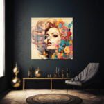 Baharın Ruhu: Canlı Renklerle Çiçekli Kadın Portre Temperli Cam Tablo Duvar Dekoru cam tablo, duvar sanatı, modern dekorasyon, soyut sanat, cam sanat eserleri, iç mekan dekorasyonu, ofis dekorasyonu, ev dekorasyonu, restoran dekorasyonu, cafe dekorasyonu, cam baskı, UV baskı, estetik duvar sanatı