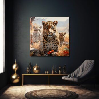 Vahşi Zarafet: Leopar Ailesi Temalı Cam Tablo - Glazella Vahşi Zarafet: Leopar Ailesi Temalı Cam Tablo - Glazella