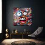 Enerjik Graffiti Yüzler: Renkli Sokak Sanatı Temperli Cam Tablo Duvar Dekoru cam tablo, duvar sanatı, modern dekorasyon, soyut sanat, cam sanat eserleri, iç mekan dekorasyonu, ofis dekorasyonu, ev dekorasyonu, restoran dekorasyonu, cafe dekorasyonu, cam baskı, UV baskı, estetik duvar sanatı