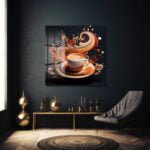 Kahve Keyfi ve Sanatın Buluştuğu An: Modern Soyut Cam Tablo Duvar Dekoru cam tablo, duvar sanatı, modern dekorasyon, soyut sanat, cam sanat eserleri, iç mekan dekorasyonu, ofis dekorasyonu, ev dekorasyonu, restoran dekorasyonu, cafe dekorasyonu, cam baskı, UV baskı, estetik duvar sanatı