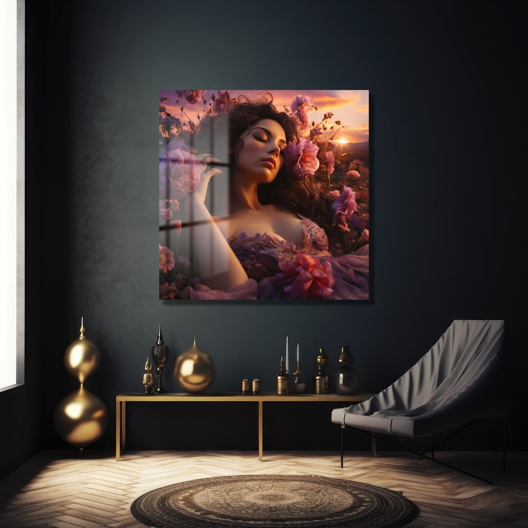 Pembe Düşler Cam Tablo: Romantik Çiçekler ve Gün Batımı Duvar Sanatı Duvar Dekoru cam tablo, duvar sanatı, modern dekorasyon, soyut sanat, cam sanat eserleri, iç mekan dekorasyonu, ofis dekorasyonu, ev dekorasyonu, restoran dekorasyonu, cafe dekorasyonu, cam baskı, UV baskı, estetik duvar sanatı