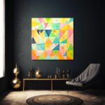 Dinamik Geometri: Canlı Renklerle Modern Soyut Cam Tablo Duvar Dekoru cam tablo, duvar sanatı, modern dekorasyon, soyut sanat, cam sanat eserleri, iç mekan dekorasyonu, ofis dekorasyonu, ev dekorasyonu, restoran dekorasyonu, cafe dekorasyonu, cam baskı, UV baskı, estetik duvar sanatı