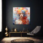 Çiçek Perisi: Canlı Renkli Modern Cam Tablo Duvar Dekoru cam tablo, duvar sanatı, modern dekorasyon, soyut sanat, cam sanat eserleri, iç mekan dekorasyonu, ofis dekorasyonu, ev dekorasyonu, restoran dekorasyonu, cafe dekorasyonu, cam baskı, UV baskı, estetik duvar sanatı