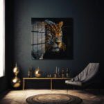 Siber Jaguar: Altın Dokunuşlu Modern Cam Tablo Duvar Dekoru cam tablo, duvar sanatı, modern dekorasyon, soyut sanat, cam sanat eserleri, iç mekan dekorasyonu, ofis dekorasyonu, ev dekorasyonu, restoran dekorasyonu, cafe dekorasyonu, cam baskı, UV baskı, estetik duvar sanatı
