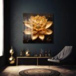 Altın Lotus Zarafeti: Lüks Temperli Cam Tablo | Modern Duvar Dekorasyonu Duvar Dekoru cam tablo, duvar sanatı, modern dekorasyon, soyut sanat, cam sanat eserleri, iç mekan dekorasyonu, ofis dekorasyonu, ev dekorasyonu, restoran dekorasyonu, cafe dekorasyonu, cam baskı, UV baskı, estetik duvar sanatı