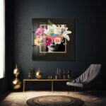 Sürreal Çiçek Yüz: Modern Sanat Temperli Cam Tablo Duvar Dekoru cam tablo, duvar sanatı, modern dekorasyon, soyut sanat, cam sanat eserleri, iç mekan dekorasyonu, ofis dekorasyonu, ev dekorasyonu, restoran dekorasyonu, cafe dekorasyonu, cam baskı, UV baskı, estetik duvar sanatı