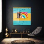 Pop Art Rüyası: Gökkuşağı ve Kadın Profili Modern Cam Tablo Duvar Dekoru cam tablo, duvar sanatı, modern dekorasyon, soyut sanat, cam sanat eserleri, iç mekan dekorasyonu, ofis dekorasyonu, ev dekorasyonu, restoran dekorasyonu, cafe dekorasyonu, cam baskı, UV baskı, estetik duvar sanatı