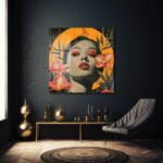 Kızıl Cazibe: Altın Haleli Modern Sanat Cam Tablo Duvar Dekoru cam tablo, duvar sanatı, modern dekorasyon, soyut sanat, cam sanat eserleri, iç mekan dekorasyonu, ofis dekorasyonu, ev dekorasyonu, restoran dekorasyonu, cafe dekorasyonu, cam baskı, UV baskı, estetik duvar sanatı