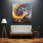 Hayat Ağacı: Renkli Çiçek Spiral Desenli Modern Cam Tablo Duvar Dekoru cam tablo, duvar sanatı, modern dekorasyon, soyut sanat, cam sanat eserleri, iç mekan dekorasyonu, ofis dekorasyonu, ev dekorasyonu, restoran dekorasyonu, cafe dekorasyonu, cam baskı, UV baskı, estetik duvar sanatı