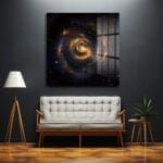 Kozmik Spiral: Altın Galaksi Desenli Modern Cam Tablo Duvar Dekoru cam tablo, duvar sanatı, modern dekorasyon, soyut sanat, cam sanat eserleri, iç mekan dekorasyonu, ofis dekorasyonu, ev dekorasyonu, restoran dekorasyonu, cafe dekorasyonu, cam baskı, UV baskı, estetik duvar sanatı