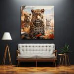 Vahşi Zarafet: Leopar Ailesi Temalı Cam Tablo Duvar Dekoru cam tablo, duvar sanatı, modern dekorasyon, soyut sanat, cam sanat eserleri, iç mekan dekorasyonu, ofis dekorasyonu, ev dekorasyonu, restoran dekorasyonu, cafe dekorasyonu, cam baskı, UV baskı, estetik duvar sanatı