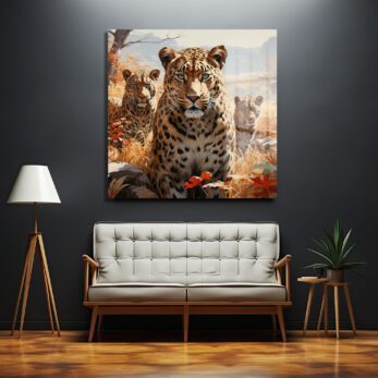 Vahşi Zarafet: Leopar Ailesi Temalı Cam Tablo - Glazella Vahşi Zarafet: Leopar Ailesi Temalı Cam Tablo - Glazella