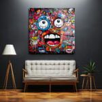 Enerjik Graffiti Yüzler: Renkli Sokak Sanatı Temperli Cam Tablo Duvar Dekoru cam tablo, duvar sanatı, modern dekorasyon, soyut sanat, cam sanat eserleri, iç mekan dekorasyonu, ofis dekorasyonu, ev dekorasyonu, restoran dekorasyonu, cafe dekorasyonu, cam baskı, UV baskı, estetik duvar sanatı