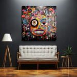 Enerjik Kaos: Canlı Graffiti Yüz Cam Tablo Duvar Dekoru cam tablo, duvar sanatı, modern dekorasyon, soyut sanat, cam sanat eserleri, iç mekan dekorasyonu, ofis dekorasyonu, ev dekorasyonu, restoran dekorasyonu, cafe dekorasyonu, cam baskı, UV baskı, estetik duvar sanatı