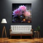 Efsunlu Nilüferler: Işıltılı Pembe Lotus Çiçekleri Temperli Cam Tablo Duvar Dekoru cam tablo, duvar sanatı, modern dekorasyon, soyut sanat, cam sanat eserleri, iç mekan dekorasyonu, ofis dekorasyonu, ev dekorasyonu, restoran dekorasyonu, cafe dekorasyonu, cam baskı, UV baskı, estetik duvar sanatı
