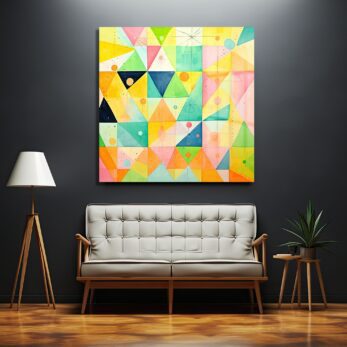 Dinamik Geometri: Canlı Renklerle Modern Soyut Cam Tablo - Glazella Dinamik Geometri: Canlı Renklerle Modern Soyut Cam Tablo - Glazella