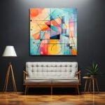Renkli Geometrik Dans: Modern Soyut Temperli Cam Tablo Duvar Dekoru cam tablo, duvar sanatı, modern dekorasyon, soyut sanat, cam sanat eserleri, iç mekan dekorasyonu, ofis dekorasyonu, ev dekorasyonu, restoran dekorasyonu, cafe dekorasyonu, cam baskı, UV baskı, estetik duvar sanatı