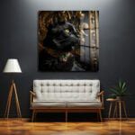 Asil Kedi Portresi: Zümrüt Yakalı Siyah Kedi Cam Tablo Duvar Dekoru cam tablo, duvar sanatı, modern dekorasyon, soyut sanat, cam sanat eserleri, iç mekan dekorasyonu, ofis dekorasyonu, ev dekorasyonu, restoran dekorasyonu, cafe dekorasyonu, cam baskı, UV baskı, estetik duvar sanatı