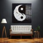 Zıtların Uyumu: Yin Yang Modern Soyut Cam Tablo Duvar Dekoru cam tablo, duvar sanatı, modern dekorasyon, soyut sanat, cam sanat eserleri, iç mekan dekorasyonu, ofis dekorasyonu, ev dekorasyonu, restoran dekorasyonu, cafe dekorasyonu, cam baskı, UV baskı, estetik duvar sanatı