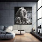 Beyaz Aslan Ailesi: Güç ve Asaletin Temperli Cam Tablosu Duvar Dekoru cam tablo, duvar sanatı, modern dekorasyon, soyut sanat, cam sanat eserleri, iç mekan dekorasyonu, ofis dekorasyonu, ev dekorasyonu, restoran dekorasyonu, cafe dekorasyonu, cam baskı, UV baskı, estetik duvar sanatı