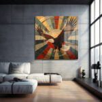 Özgürlüğün Kanatları: Geometrik Kartal Desenli Temperli Cam Tablo Duvar Dekoru cam tablo, duvar sanatı, modern dekorasyon, soyut sanat, cam sanat eserleri, iç mekan dekorasyonu, ofis dekorasyonu, ev dekorasyonu, restoran dekorasyonu, cafe dekorasyonu, cam baskı, UV baskı, estetik duvar sanatı