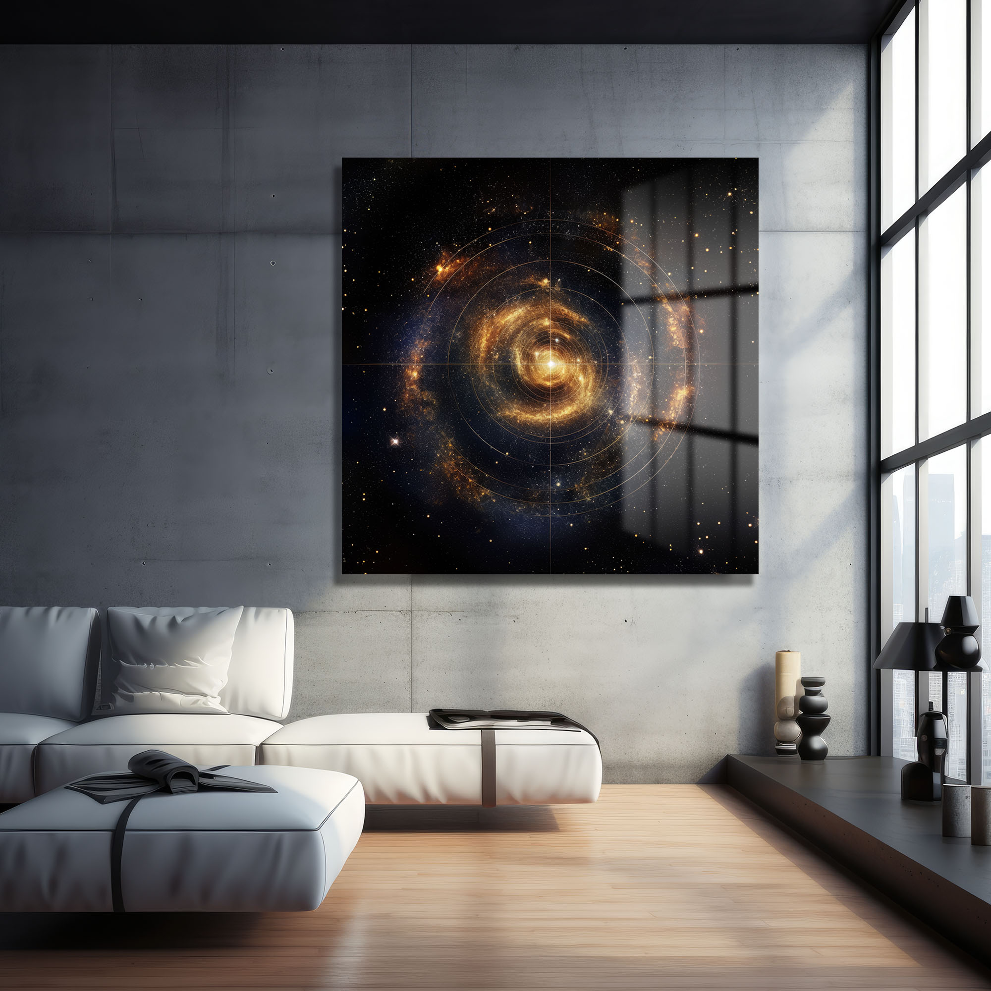 Kozmik Spiral: Altın Galaksi Desenli Modern Cam Tablo Duvar Dekoru cam tablo, duvar sanatı, modern dekorasyon, soyut sanat, cam sanat eserleri, iç mekan dekorasyonu, ofis dekorasyonu, ev dekorasyonu, restoran dekorasyonu, cafe dekorasyonu, cam baskı, UV baskı, estetik duvar sanatı