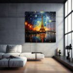 Yıldızlı Gece Eyfel: Van Gogh Tarzı Temperli Cam Tablo Duvar Dekoru cam tablo, duvar sanatı, modern dekorasyon, soyut sanat, cam sanat eserleri, iç mekan dekorasyonu, ofis dekorasyonu, ev dekorasyonu, restoran dekorasyonu, cafe dekorasyonu, cam baskı, UV baskı, estetik duvar sanatı
