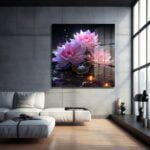 Efsunlu Nilüferler: Işıltılı Pembe Lotus Çiçekleri Temperli Cam Tablo Duvar Dekoru cam tablo, duvar sanatı, modern dekorasyon, soyut sanat, cam sanat eserleri, iç mekan dekorasyonu, ofis dekorasyonu, ev dekorasyonu, restoran dekorasyonu, cafe dekorasyonu, cam baskı, UV baskı, estetik duvar sanatı